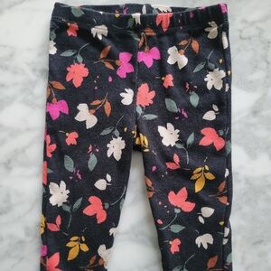 Carter's Floral Print Leggings - Black, Pink, Orange, White